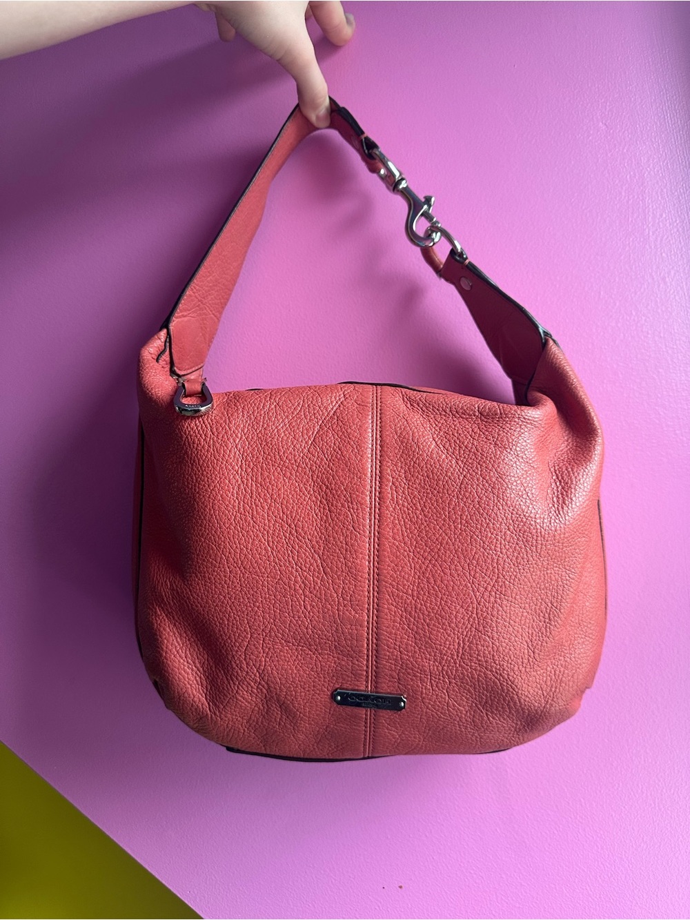 Coach Avery Leather Hobo in Coral